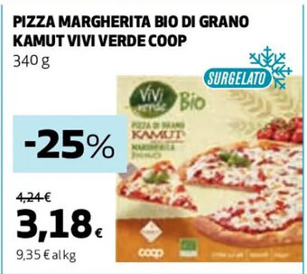 Coop PIZZA MARGHERITA BIO DI GRANO KAMUT VIVI VERDE COOP 340 g offerta