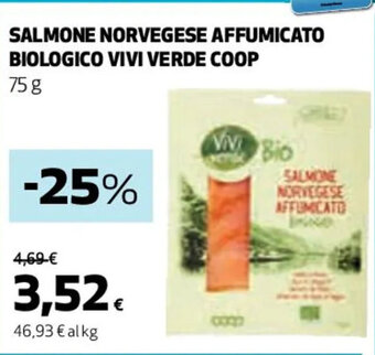 Coop SALMONE NORVEGESE AFFUMICATO BIOLOGICO VIVI VERDE COOP 75 g offerta