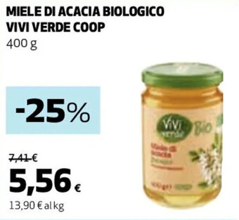 Coop MIELE DI ACACIA BIOLOGICO VIVI VERDE COOP 400 g offerta