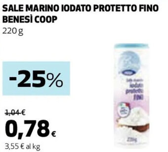 Coop SALE MARINO IODATO PROTETTO FINO BENESÌ COOP 220 g offerta