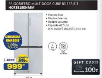 FRIGORIFERO MULTIDOOR CUBE 83 SERIE 3 HCR3818ENMM