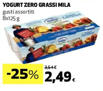 Coop YOGURT ZERO GRASSI MILA gusti assortiti 8 x 125 g offerta