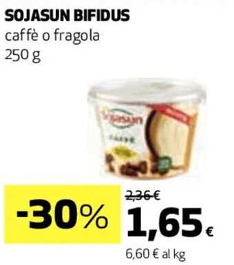 Coop SOJASUN BIFIDUS caffè o fragola 250 g offerta
