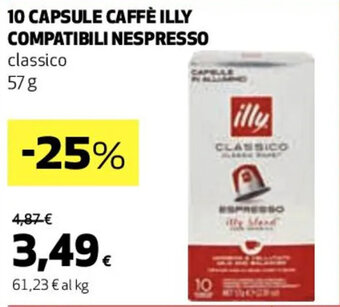 Coop 10 CAPSULE CAFFÈ ILLY COMPATIBILI NESPRESSO 57 g offerta