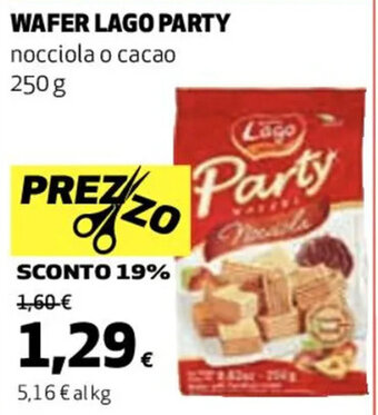Coop WAFER LAGO PARTY nocciola o cacao 250 g offerta