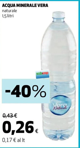 Coop ACQUA MINERALE VERA naturale 1,5 litri offerta