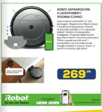 Euronics ROBOT ASPIRAPOLVERE E LAVAPAVIMENTI offerta