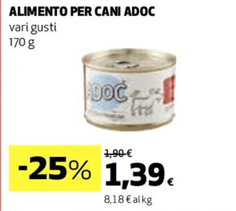 Coop ALIMENTO PER CANI ADOC vari gusti 170 g offerta