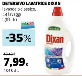 Coop DETERSIVO LAVATRICE DIXAN 44 lavaggi 1.98 litri offerta