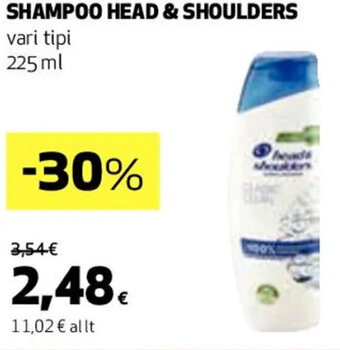 Coop SHAMPOO HEAD & SHOULDERS vari tipi 225 ml offerta