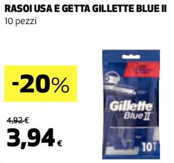Coop RASOI USA E GETTA GILLETTE BLUE II 10 pezzi offerta