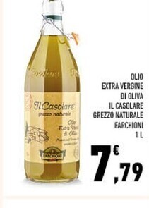Conad Farchioni olio extra vergine di oliva il casolare grezzo naturale offerta