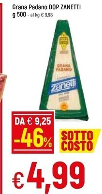 Famila Zanetti grana padano dop offerta