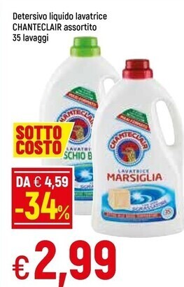 Famila Chanteclair detersivo liquido lavatrice offerta