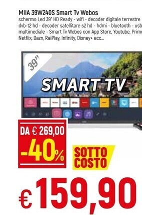 Famila Miia 39w240s smart tv webos offerta