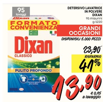 Pam Dixan detersivo lavatrice in polvere offerta
