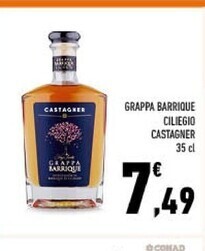 Conad Castagner grappa barrique ciliegio offerta