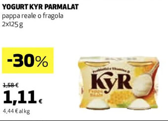 Coop YOGURT KYR PARMALAT pappa reale o fragola 2x125g offerta