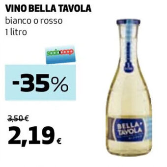 Coop VINO BELLA TAVOLA bianco o rosso 1 litro offerta