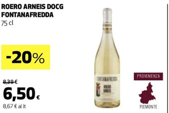 Coop ROERO ARNEIS DOCG FONTANAFREDDA 75 cl offerta