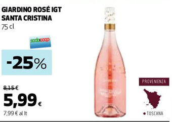 Coop GIARDINO ROSÉ IGT SANTA CRISTINA 75 cl offerta