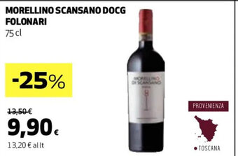 Coop MORELLINO SCANSANO DOCG FOLONARI 75 cl offerta