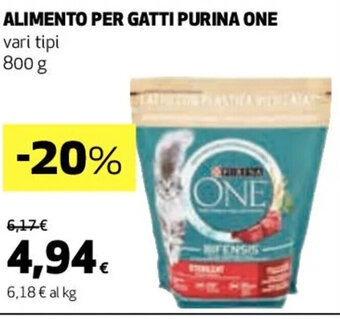 Coop ALIMENTO PER GATTI PURINA ONE vari tipi 800 g offerta