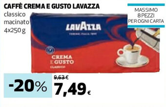 Coop CAFFÈ CREMA E GUSTO LAVAZZA 4 x 250 g offerta