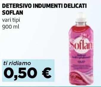 Coop DETERSIVO INDUMENTI DELICATI SOFLAN vari tipi 900 ml offerta