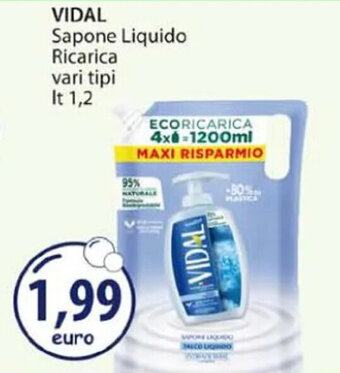 Acqua & Sapone VIDAL Sapone Liquido Ricarica vari tipi Lt. 1,2 offerta