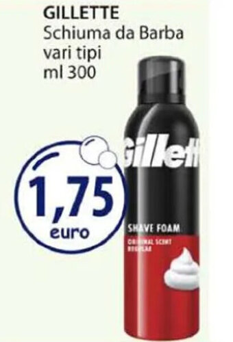 Acqua & Sapone GILLETTE Schiuma da Barba vari tipi ml 300 offerta