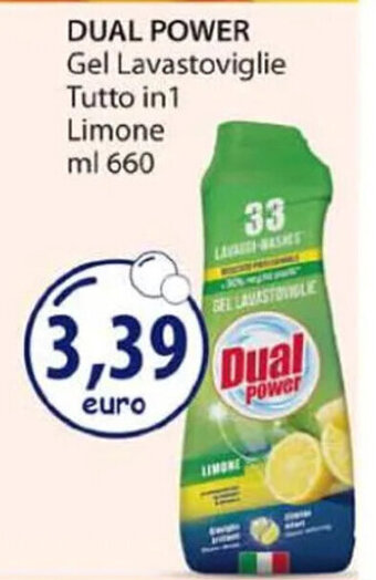 Acqua & Sapone DUAL POWER Gel Lavastoviglie Tutto in 1 Limone ml 660 offerta