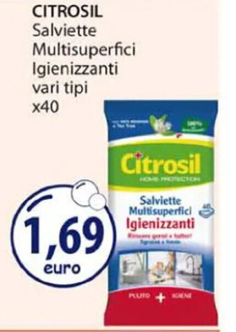 Acqua & Sapone CITROSIL Salviette Multisuperfici Igienizzanti vari tipi x40 offerta