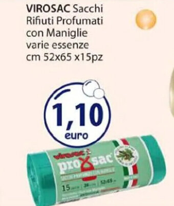 Acqua & Sapone VIROSAC Sacchi Rifiuti Profumati con Maniglie varie essenze cm 52x65 x15pz offerta