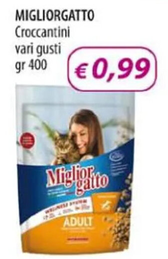 Acqua & Sapone MIGLIORGATTO Croccantini vari gusti gr. 400 offerta