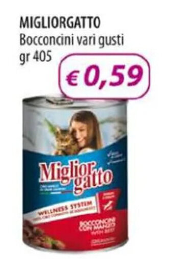 Acqua & Sapone MIGLIORGATTO Bocconcini vari gusti gr 405 offerta