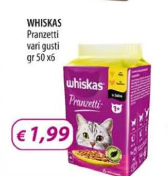 Acqua & Sapone WHISKAS Pranzetti vari gusti gr 50 x6 offerta
