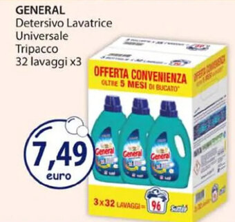 Acqua & Sapone GENERAL Detersivo Lavatrice Universale Tripacco 32 lavaggi x3 offerta