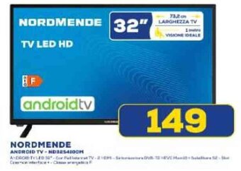 Euronics NORDMENDE 32" Android TV offerta