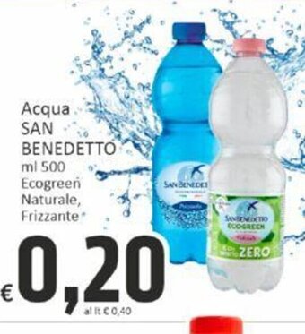 Paghi Poco Acqua . SAN BENEDETTO ml 500 offerta