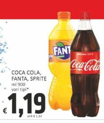Paghi Poco COCA COLA, FANTA, SPRITE ml 900 vari tipi* offerta