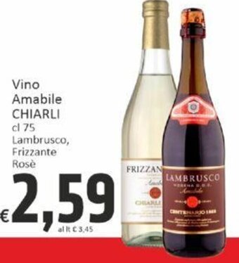 Paghi Poco Vino Amabile CHIARLI cl 75 offerta