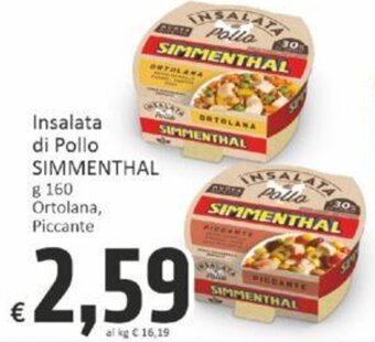 Paghi Poco Insalata di Pollo SIMMENTHAL g 160 offerta