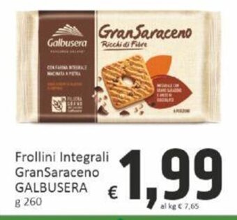 Paghi Poco Frollini Integrali GranSaraceno GALBUSERA g 260 offerta
