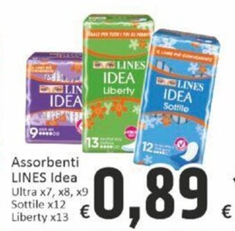 Paghi Poco Assorbenti LINES Idea Ultra x7, x8, x9 Sottile x12 Liberty x13 offerta