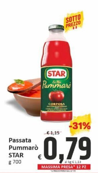 Paghi Poco Passata Pummarò STAR g 700 offerta