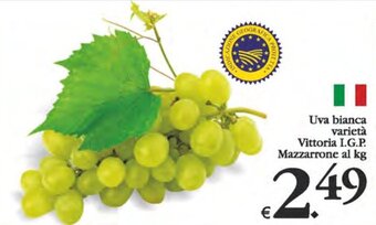 Deco Supermercati Uva bianca varietà Vittoria I.G.P. Mazzarrone al kg offerta