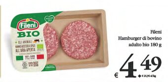 Deco Supermercati Fileni Hamburger di bovino adulto bio 180 g offerta