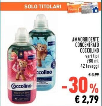 Conad AMMORBIDENTE CONCENTRATO COCCOLINO vari tipi 980 ml 42 lavaggi offerta