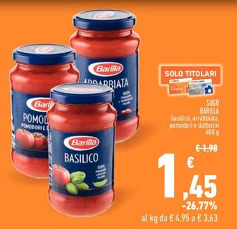 Conad SUGO BARILLA 400 g offerta